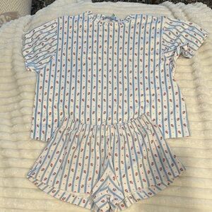 Hill House Floral Stripe Pajama Set